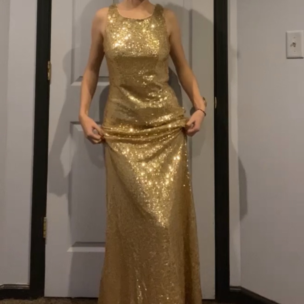 Ever Pretty gold sparkly formal dress